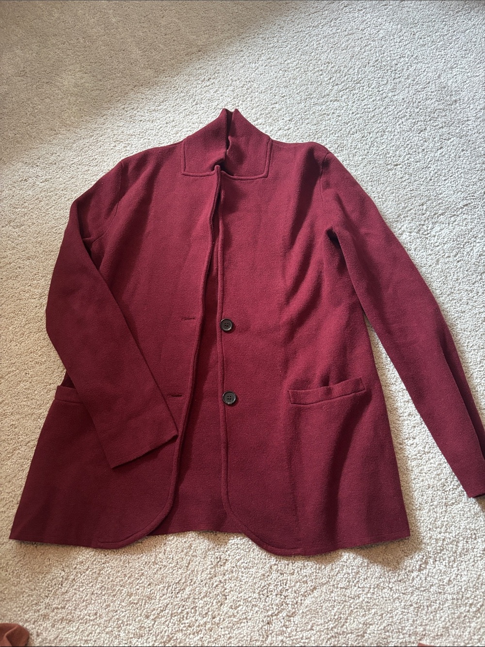 J. Crew Women's Burgundy Notch-Collar Knit Blazer